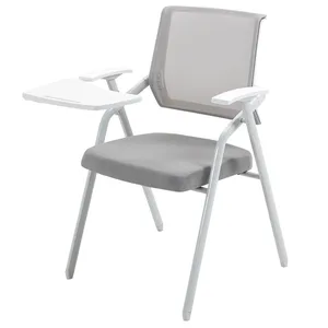 고품질 회의 의자 쓰기 보드 풀리 회의실 의자 사무실 흰색 접이식 훈련 의자 작은 테이블