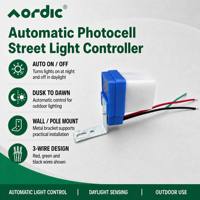 Pengontrol Lampu Jalan Luar Ruangan Otomatis Sensor Fotoelektrik AORDIC yang Dipasang di Dinding