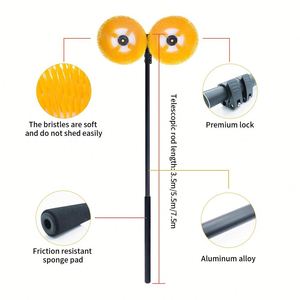 Brosse télescopique pour panneaux solaires GPAA - Outil de <span class=keywords><strong>nettoyage</strong></span> télescopique en alliage durable de 12/18/24 pieds pour systèmes photovoltaïques - Product Image 6