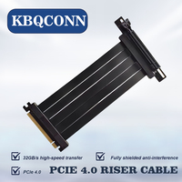 90 degrés KBQCONN Pcie 4.0 X16 Riser Cable Blindé Haute Vitesse Gaming Pci express Gen4 câble d'extension câble de transfert