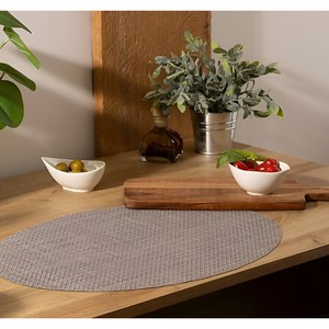 MAOLI MANTEL INVERSORO REDONDO DE PVC Y POLIÉSTER 48X35 CM GRIS CLARO - Product Image 1