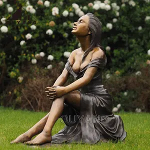 曲阳户外金属装饰女性雕塑花园青铜真人大小优雅女士雕像