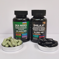 Vente en gros d'ashwagandha, ginseng, vitamines, renforçateur d'énergie himalayenne, soutien immunitaire, algues marines, shilajit, 60 capsules, étiquette privée OEM