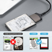 Convertisseur de câble adaptateur HDD SSD de haute qualité type-c vers SATA 22Pin 2.5 pouces pour ordinateur portable