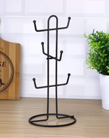 Support mural pour tasses à café de haute qualité avec 6 crochets, organisateur de rangement de cuisine au design moderne, accessoires de cuisine et de maison en gros