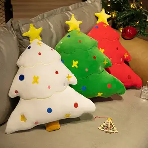 Personalizzato verde bianco peluche albero di natale cuscino peluche farcito albero di natale