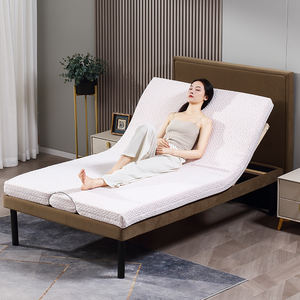 <span class=keywords><strong>Cama</strong></span> de listón eléctrica con <span class=keywords><strong>motor</strong></span> Okin de abedul libre de cero Control por cable inteligente moderno con cabecero desmontable - Product Image 1