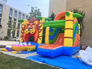 Casa Inflable con Tobogán Temática de <span class=keywords><strong>León</strong></span>, Palmeras y Aventura en la Jungla para Niños, Diversión en Interiores y Exteriores, Parque Infantil - Product Image 3