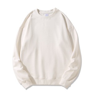 Logo brodé personnalisé hommes décontracté noir blanc 100% coton automne athlétique manches longues rond O cou sweats - Product Image 3