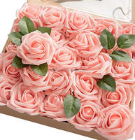 Fleurs artificielles en mousse, 50 pièces, roses pour la décoration de mariage/maison