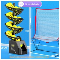 Machine de lancer de balles universelle pour tennis et pickleball, avec télécommande, entraîneur et filet de récupération, pour l'entraînement individuel des enfants