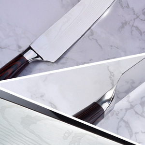 มีดเชฟ<span class=keywords><strong>ส</strong></span>แตนเลสพร้อมด้ามไม้มีดทำครัวเครื่องตัดลายเลเซอร์สำหรับขนมปังและทำอาหาร - Product Image 3