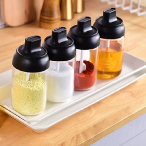 Kitchen Seasoning Jar Household Salt Shaker Combination Set BBQ Olive Oil Bottle with Brush
