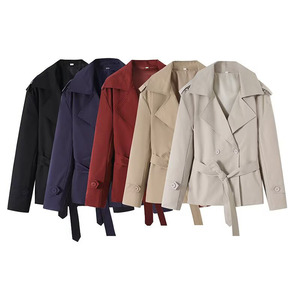 ZATRHMBM Abbigliamento Donna Primavera/Autunno 2026 Nuovo Cappotto Elegante Versatile con Cintura e Doppio Petto Giacca Casual Retrò da Donna - Product Image 1