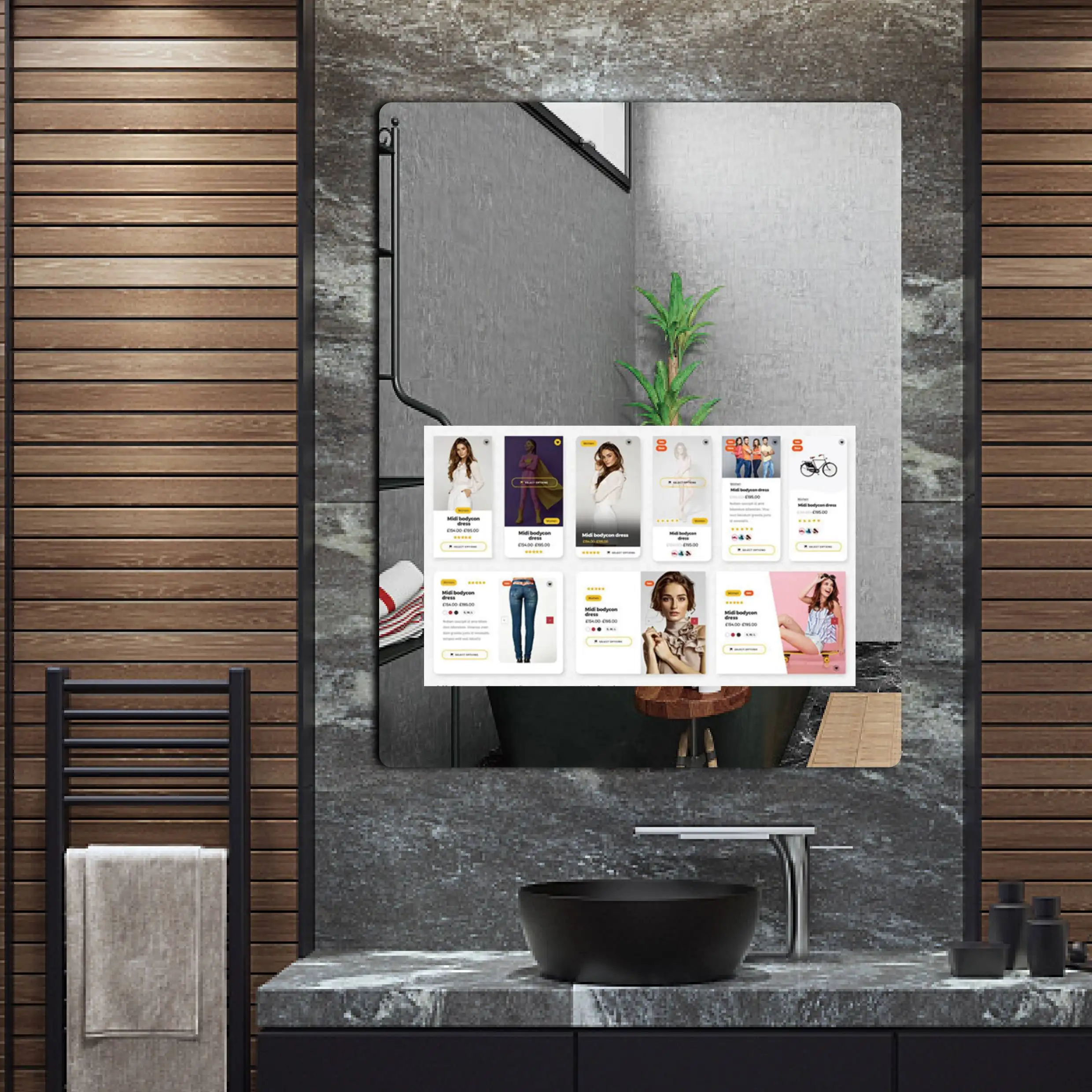 Social media Smart Rectangle Wall Mirror Bathroom Smart Mirror