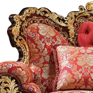 Juego de muebles para el hogar de gama alta de estilo francés de lujo, 2 asientos, 3 asientos, sofás de chapa de latón dorado tallado para sala de estar, Villa, Apartamentos - Product Image 1