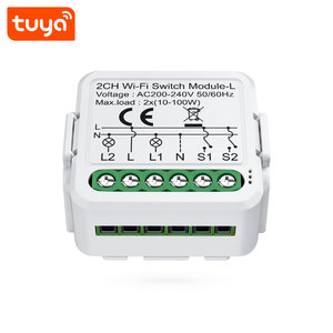 Módulo de Interruptor Inteligente Wifi Tuya de 2 Canales, Sin Necesidad de Cable Neutro, 100-240V, Mini Interruptor de Luz, Compatible con Alexa y <span class=keywords><strong>Google</strong></span> <span class=keywords><strong>Home</strong></span> PST-S02-L - Product Image 5