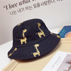 Sombrero de pescador con estampado de jirafa para niños, talla única, de algodón, para protección solar al aire libre - Product Image 5