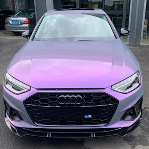 Vinilo para Envolver Autos IUWF de 1.52*17m, Rollo de Vinilo Brillante de Dos Colores, Gris Encanto Púrpura, para Envolver Todo el Vehículo - Product Image 4