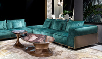 Ensemble de canapés de salon design de luxe, canapé sectionnel de haute qualité pour hall d'hôtel et villa avec rangement et table basse
