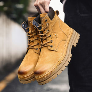 Botas de Trabajo para Hombre, Botas Martin, Botas de Seguridad, Botas Chukka de <span class=keywords><strong>Ante</strong></span> Sintético, Nubuck, con Cordones, Altura Media, Forro Polar Grueso de Algodón - Product Image 4