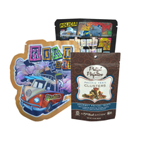 Sachets refermables en Mylar laminé avec fermeture éclair, anti-odeur, pour bonbons et gommes, imprimés sur mesure