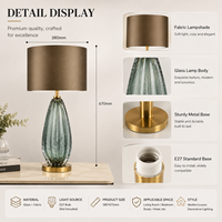 Lampe de table sans fil moderne de luxe en verre, abat-jour en tissu en forme de champignon, E27, lampe de chevet, lampe de nuit, décoration pour chambre à coucher, salon, hôtel