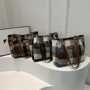 Neues Modestil Woll-Fashion Damenhandtaschen für Damen 2024 neue trendige beliebte Tasche Damen große Kapazität Bolsos-Para-Women-