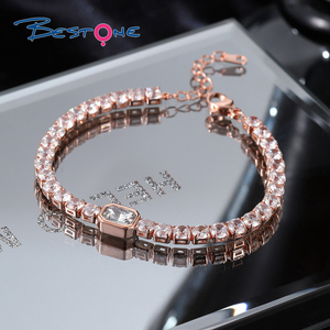 Nouveaux bracelets de créateur en gros Bracelet de tennis classique en zircon plaqué or bonbon à la mode - Product Image 4