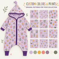 Gigoteuse en coton pour bébé, motif 3 jours, décontractée, confortable et douce, avec jambes séparées, pyjama d'hiver pour tout-petits et nourrissons