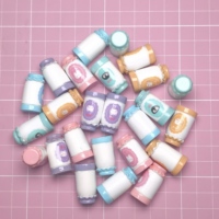 Abalorios de resina de 25*14mm con forma de biberón de animal simulado, cabujón de base plana para manualidades de scrapbooking, decoración de fundas de teléfono, llaveros y proyectos DIY