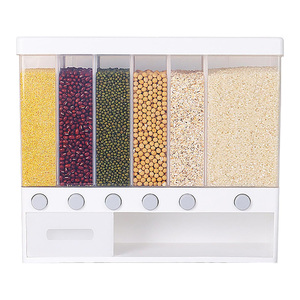 <b>Kitchen</b> <b>Storage</b> Organizer Cereal Dry Food Container Wall Mounted PP Plastic Rectangle Grain <b>Storage</b> <b>Box</b> Rice Detachable - Product Image 1