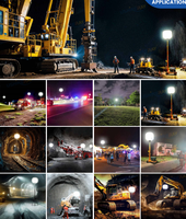 Tour d'éclairage LED gonflable portable 1400W, lampe à 360° sans éblouissement pour la construction, le sauvetage routier et l'exploitation minière, avec trépied