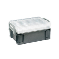 Boîte de rangement pour matériel de pêche durable et de grande capacité, boîte de rangement portable en plastique rigide pour leurres de pêche en plein air, accessoires de canne à pêche