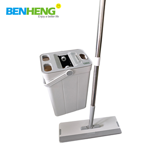 Nouveau 2025 Ensemble serpillière plate Majice mains libres rotative à 360 degrés avec système à 3 compartiments pour l'eau propre et l'eau sale séparées - Product Image 1