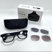 Lunettes Intelligentes IA AIMB-G9 8MP 1080P Enregistreur Vidéo Anti-tremblement Mémoire 4 Go Traduction IA Note Vocale Étui de Charge en Cuir 2000 mAh