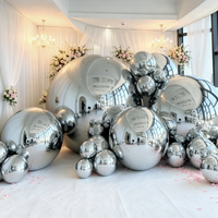 Boule de miroir gonflable en PVC réfléchissante Disco Décoration d'événement de Noël Sphère de miroir Grandes boules gonflables brillantes