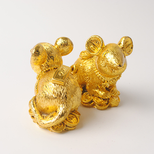 <span class=keywords><strong>Figurine</strong></span> Fengshui en polyrésine, décoration pour la maison, petite Statue d'animal, Rat souris - Product Image 4
