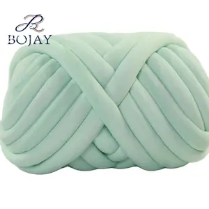 Bojay Wholesales Cheap Price Washable Super Soft Big Thick Jumbo Hand Knitting Cotton Tube Chunky Yarn