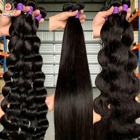 32 34 36 38 Rambut Asli Malaysia India Potongan Lurus Bundel Rambut 100% 10A Brasil Virgin Panjang 40 Inch Peru