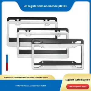 HONGLILAI-Support de plaque d'immatriculation américain personnalisé élégant XC-W010/XC-W011, cadre de plaque d'immatriculation transfrontalière en acier inoxydable unique - Product Image 2