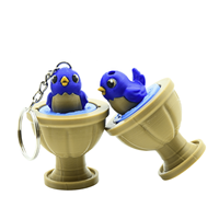 Porte-clés anti-stress OEM/ODM disponible, design bouton de clavier mécanique, imprimé 3D, oiseaux mignons, jouet de décompression