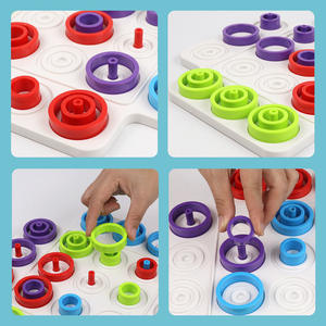 Juego de Mesa 2 en 1, Divertido, de Madera, Colorido, Trampa, Círculo, Ajedrez, Tres en Raya, Juguetes de Rompecabezas Interactivos para Padres e Hijos - Product Image 2