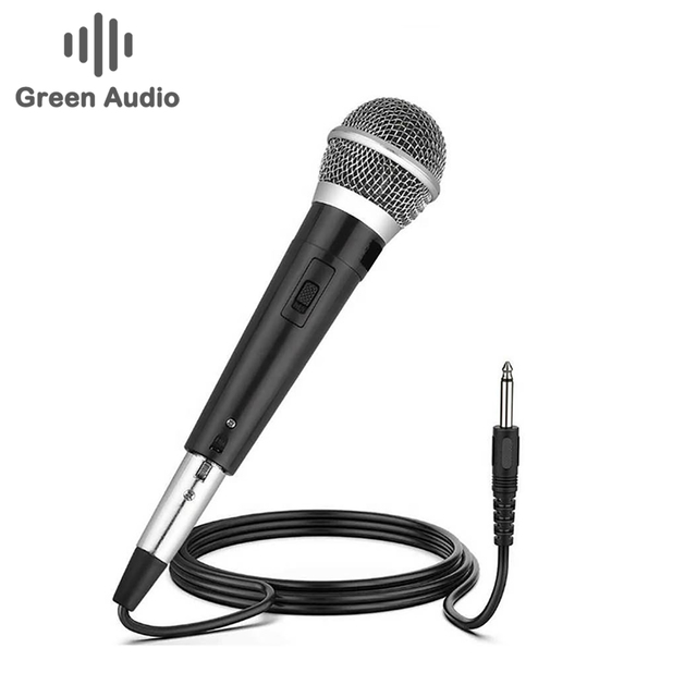 YTGEE-226 Green Audio Wired Dynamic Microphone with Noise Cancelling Handheld Design for TV Computer Party Singing Karaoke Use