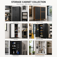 Archivador de Oficina de Acero Negro de 4 Puertas con Cerradura, Impermeable y Ecológico para Almacenamiento de Documentos en Hoteles, Escuelas y Talleres