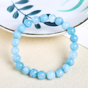 New Fashion Natural Stone acquamarina elastic force Beads bracciali bracciale con perline di pietre preziose per uomo e donna - Product Image 4