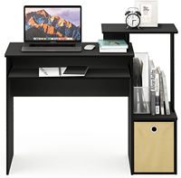 Bureau d'ordinateur simple noir à la mode multifonctionnel et pliable pour le bureau à domicile et diverses scènes avec fonction de refroidissement