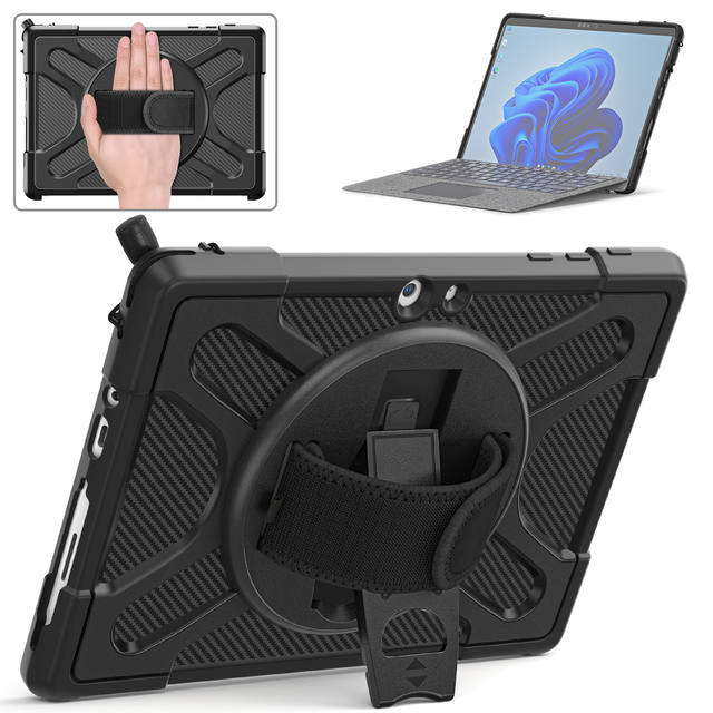 Wholesale Heavy Duty Rugged Protective Tablet Case with Hand Strap 360 Rotate Stand for Surface Go 1 2 3 4