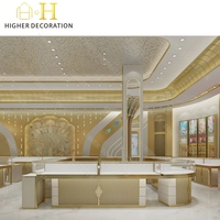 Conception d'intérieur moderne pour bijouterie de diamants et d'or, idées de présentoirs, vitrine de bijouterie, salle d'exposition, conception en rendu 3D
