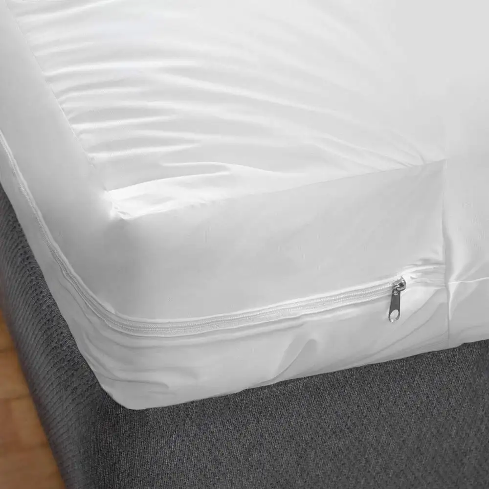 Soğutma Fiber tahta kurusu Proof su geçirmez yatak koruyucu serin naylon yatak örtüsü fermuarlı